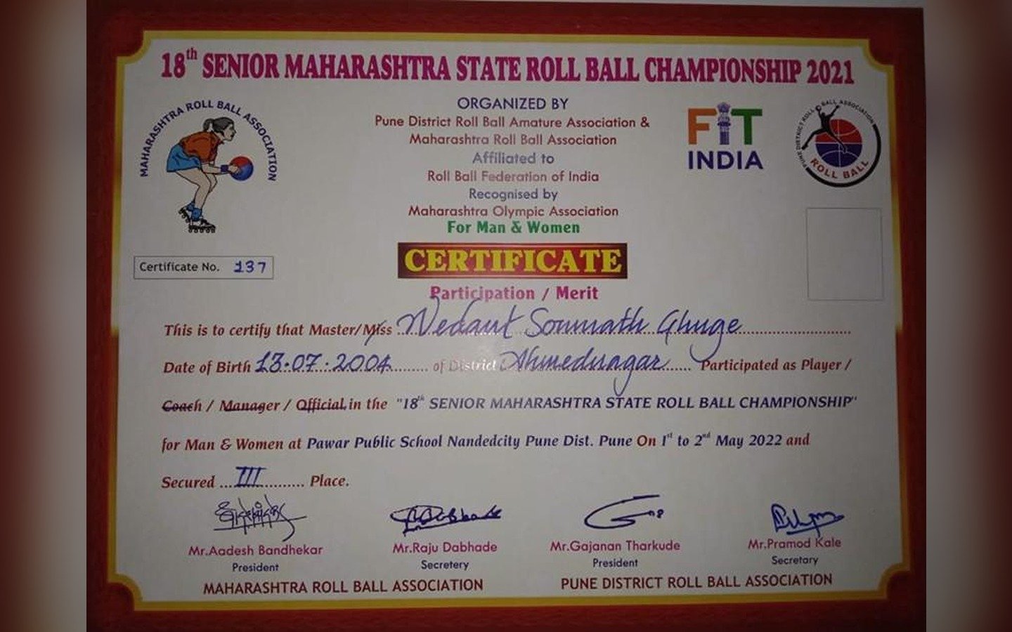 18th Senior Maharashtra State Roll ball championship