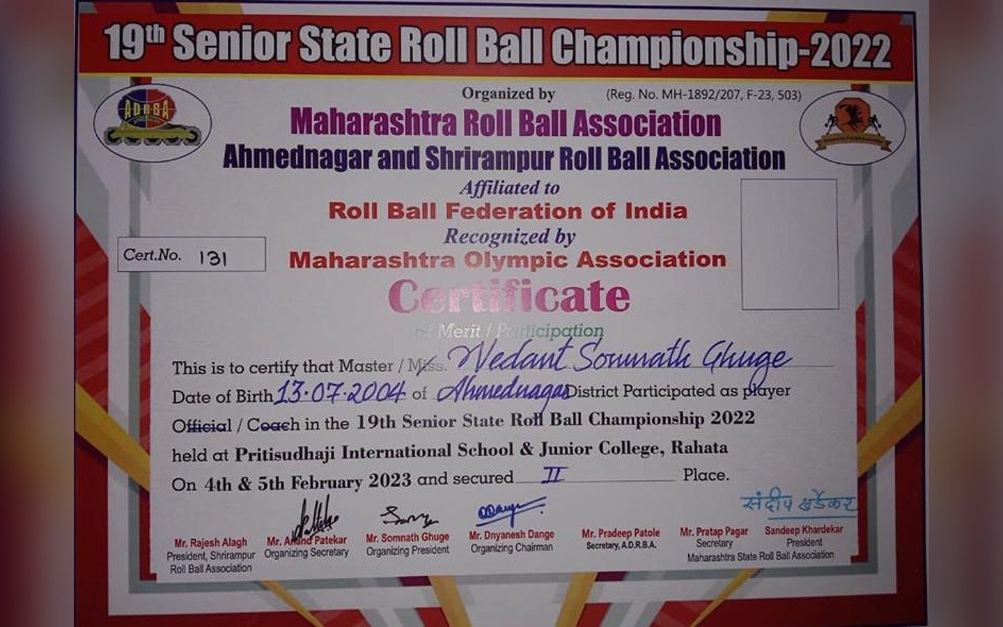 19th Senior State Roll ball championship 2022